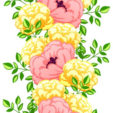 Çiçek elemanları ile soyut desen