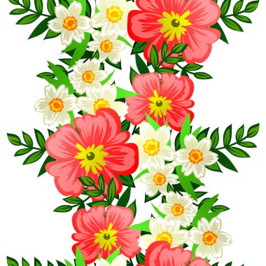 Çiçek elemanları ile soyut desen