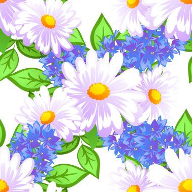 Çiçek elemanları ile soyut desen