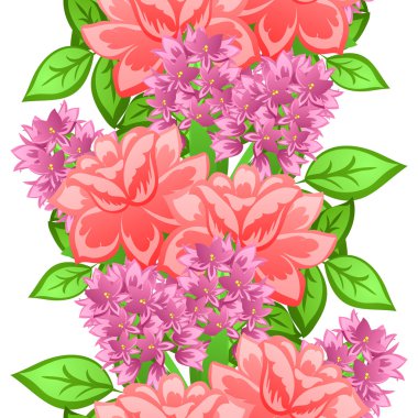 Çiçek elemanları ile soyut desen