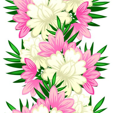 Çiçek elemanları ile soyut desen