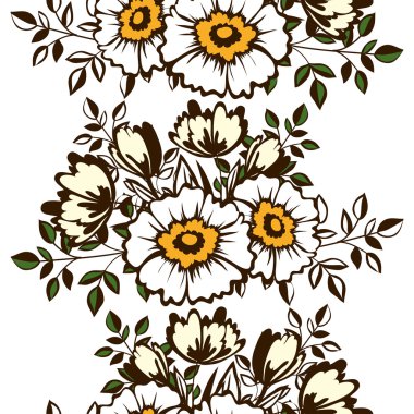 Çiçek elemanları ile soyut desen