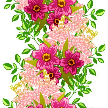 Çiçek elemanları ile soyut desen