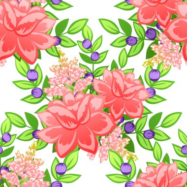 Çiçek elemanları ile soyut desen