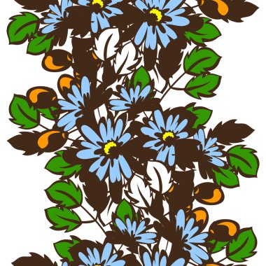 Çiçek elemanları ile soyut desen