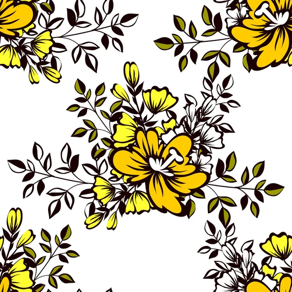 Motif abstrait avec des éléments floraux — Image vectorielle