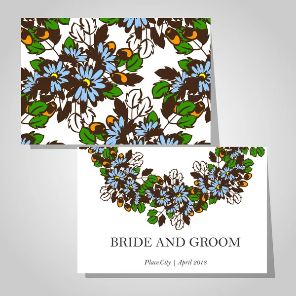 Cartes d'invitation de mariage — Image vectorielle