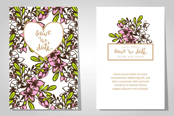 Cartes d'invitation de mariage — Image vectorielle