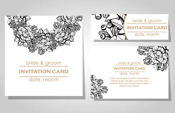 Cartes d'invitation de mariage — Image vectorielle