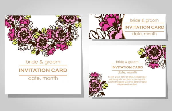 Cartes d'invitation de mariage — Image vectorielle