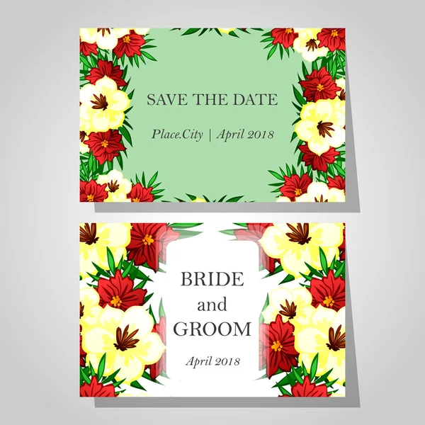 Cartes d'invitation de mariage — Image vectorielle