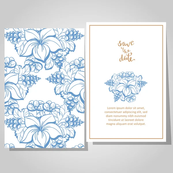 Cartes d'invitation de mariage — Image vectorielle