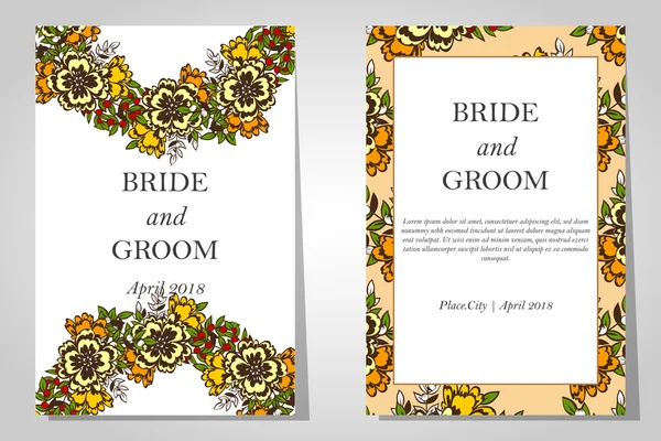 Tarjetas de invitación de boda — Vector de stock