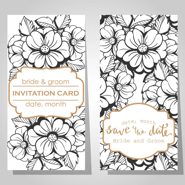 Cartes d'invitation de mariage — Image vectorielle