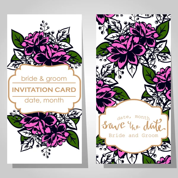 Cartes d'invitation de mariage — Image vectorielle