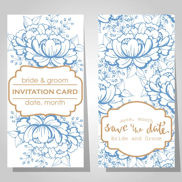 Tarjetas de invitación de boda — Archivo Imágenes Vectoriales