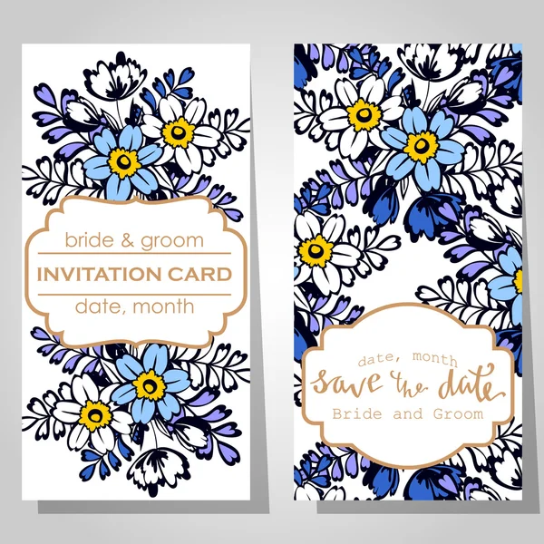 Tarjetas de invitación de boda — Vector de stock