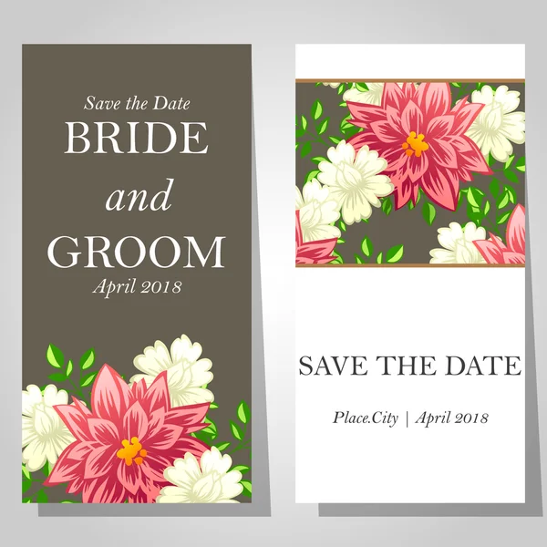 Cartes d'invitation de mariage — Image vectorielle