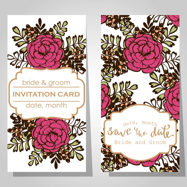 Cartes d'invitation de mariage — Image vectorielle