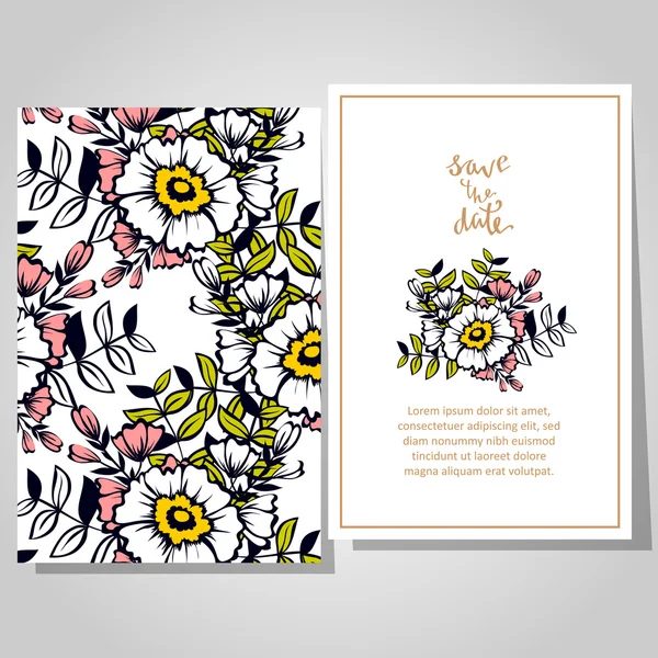 Cartes d'invitation de mariage — Image vectorielle