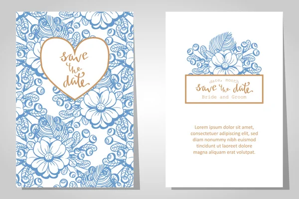 Cartes d'invitation de mariage — Image vectorielle