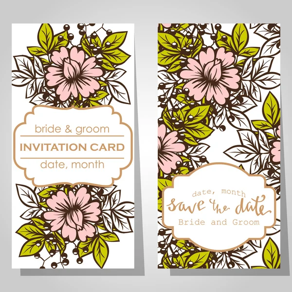 Hochzeitseinladungskarten — Stockvektor