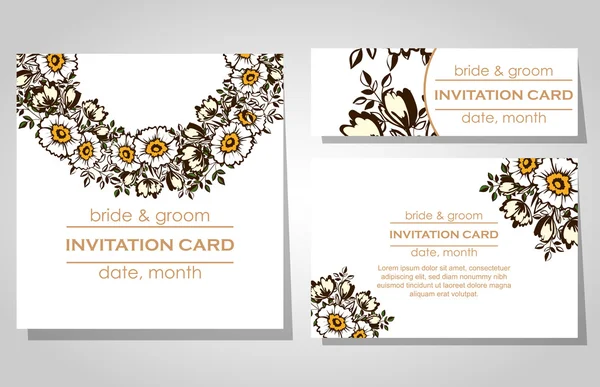 Cartes d'invitation de mariage — Image vectorielle