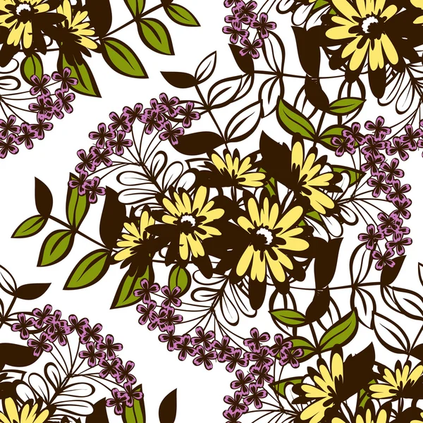 花の要素を持つ抽象的なパターン — ストックベクタ
