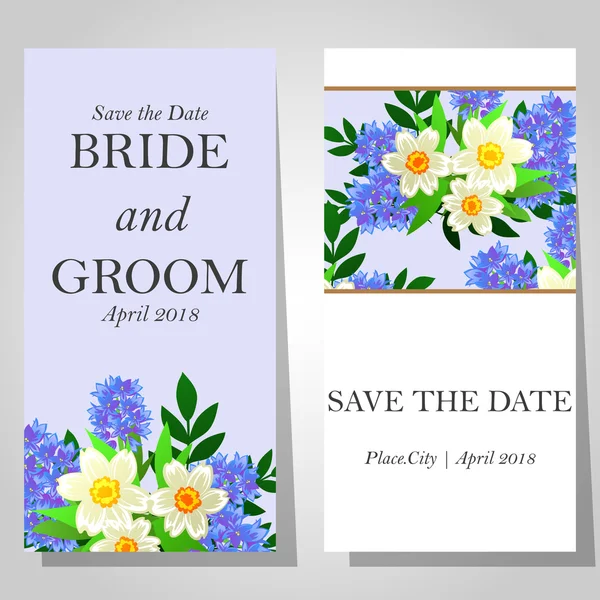 Cartes d'invitation de mariage — Image vectorielle