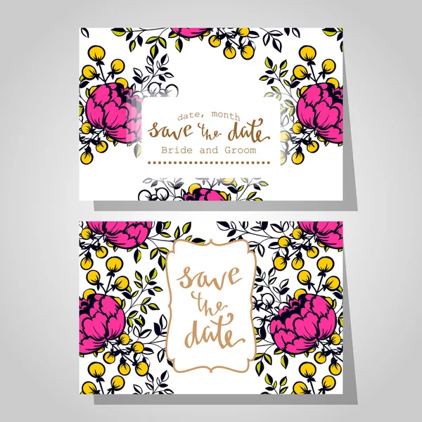 Cartes d'invitation de mariage — Image vectorielle