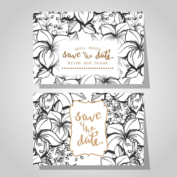 Cartes d'invitation de mariage — Image vectorielle