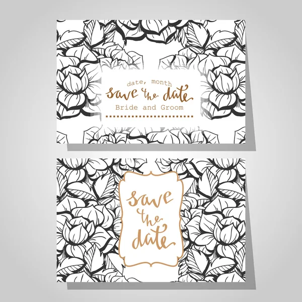 Tarjetas de invitación de boda — Vector de stock