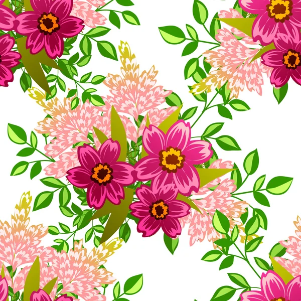 Padrão abstrato com elementos florais — Vetor de Stock