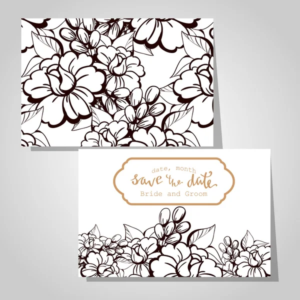 Cartes d'invitation de mariage — Image vectorielle