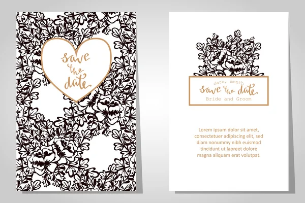 Cartes d'invitation de mariage — Image vectorielle