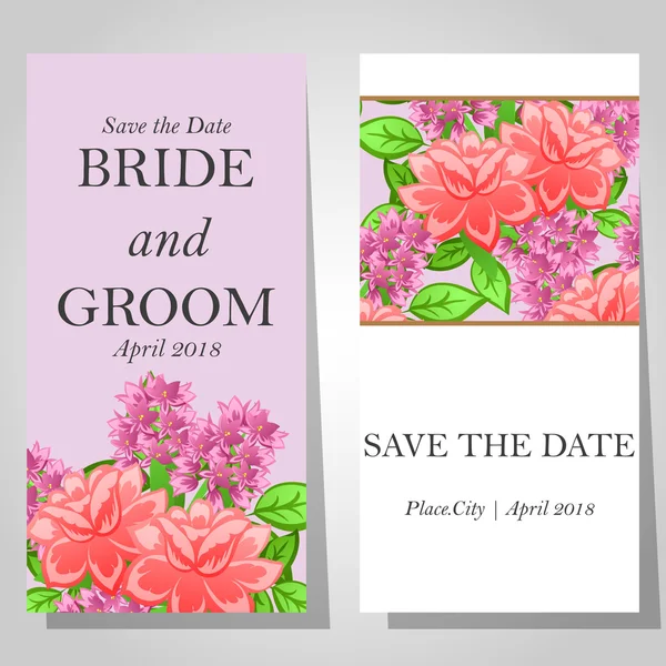 Cartes d'invitation de mariage — Image vectorielle