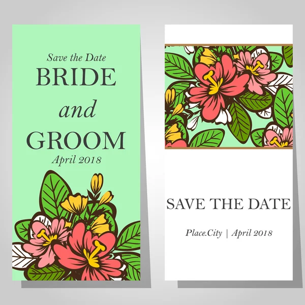 Cartes d'invitation de mariage — Image vectorielle