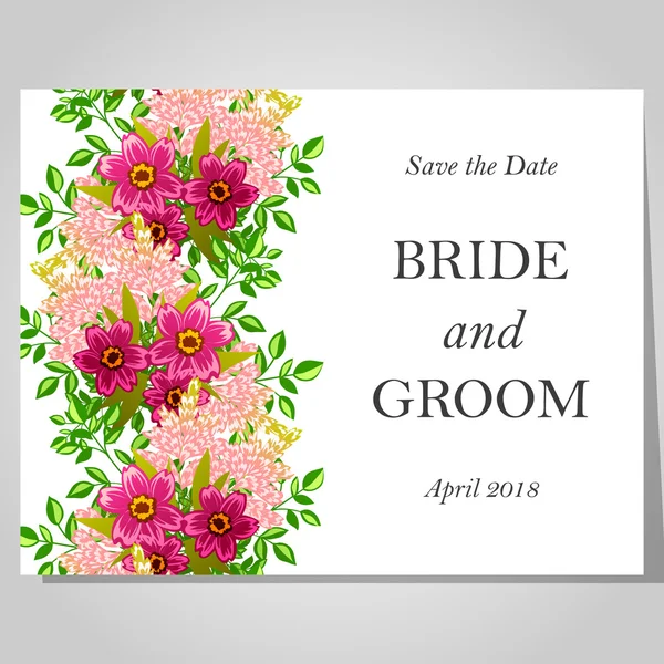 Cartes d'invitation de mariage — Image vectorielle