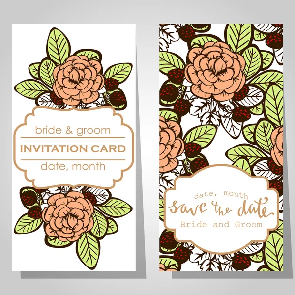 Cartes d'invitation de mariage — Image vectorielle