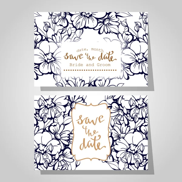 Cartes d'invitation de mariage — Image vectorielle