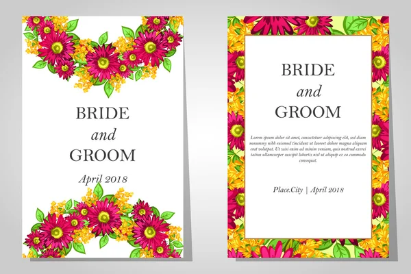 Tarjetas de invitación de boda — Vector de stock