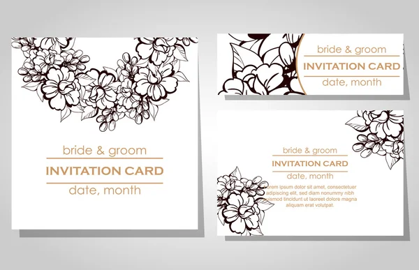 Tarjetas de invitación de boda — Vector de stock