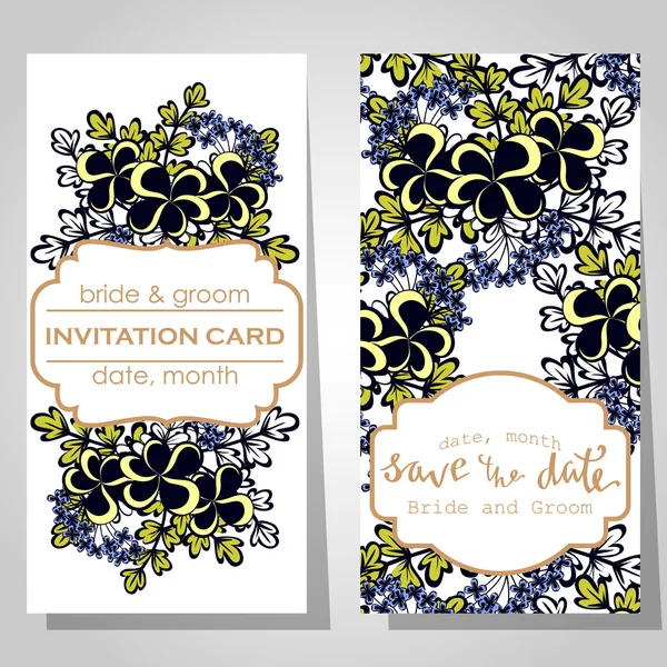 Cartes d'invitation de mariage — Image vectorielle