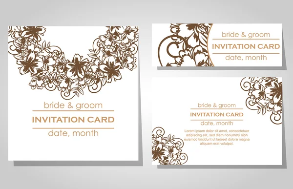 Cartes d'invitation de mariage — Image vectorielle