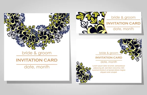 Cartes d'invitation de mariage — Image vectorielle