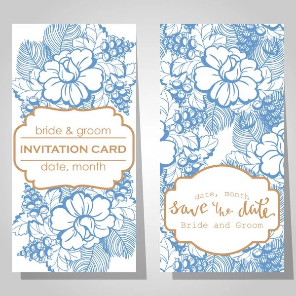 Cartes d'invitation de mariage — Image vectorielle