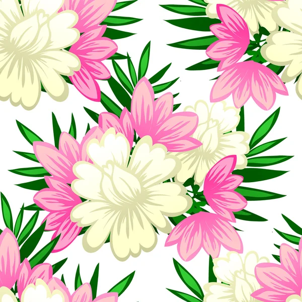 Patrón abstracto con elementos florales — Vector de stock