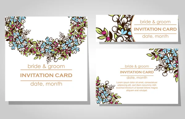 Tarjetas de invitación de boda — Vector de stock