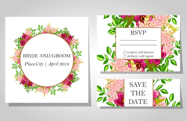 Cartes d'invitation de mariage — Image vectorielle