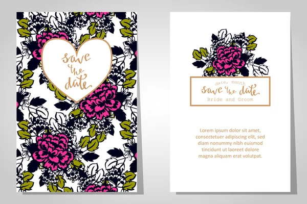 Cartes d'invitation de mariage — Image vectorielle